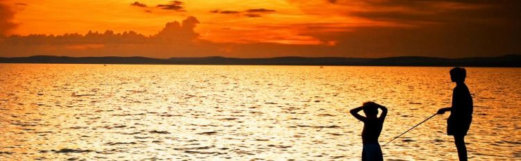 Lake Balaton, Fishing at Sunset